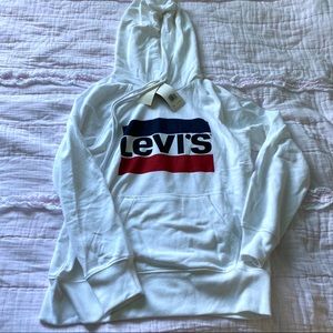 NWT Lightweight White Levi’s Hoodie Size XS